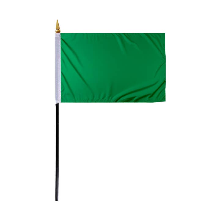 AGAS Green Start Racing Stick Flag 4x6 inch - 11" Pole for wholesale by AGAS MFG INC