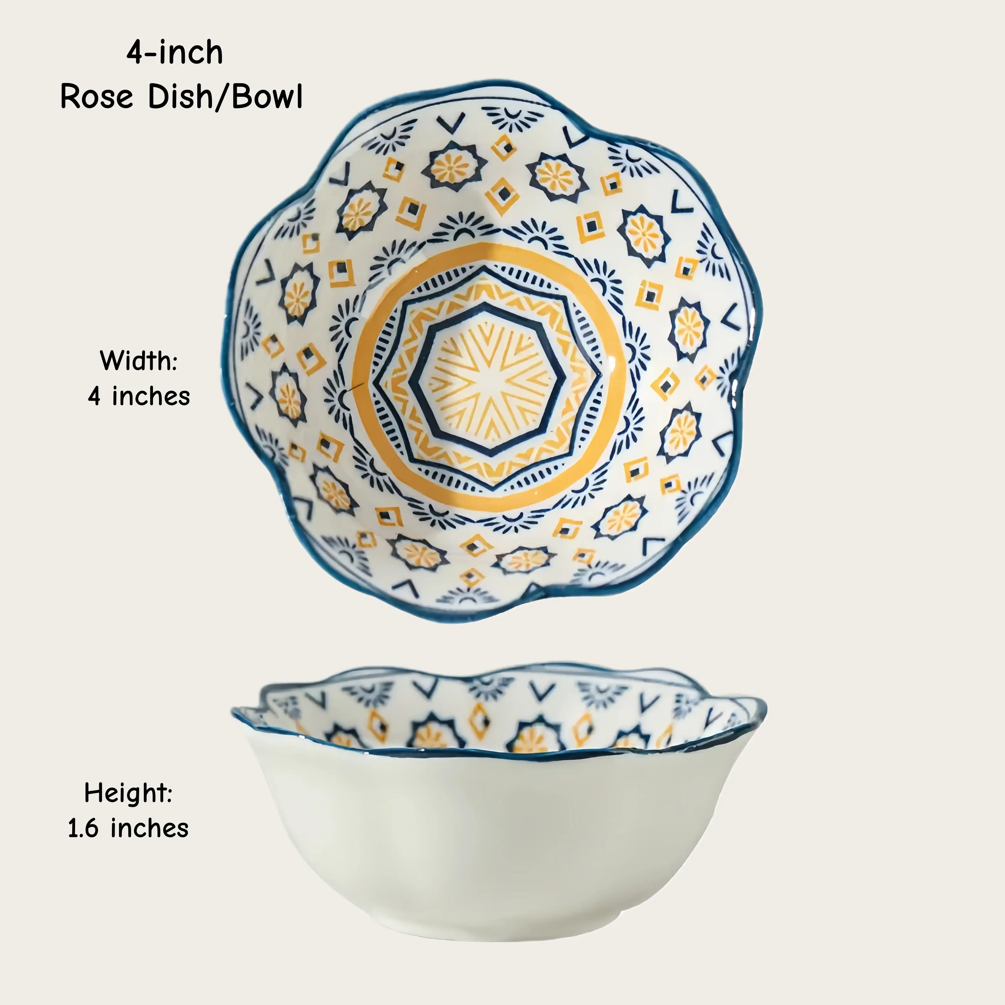 Otterware - Vente Bols à condiments/sauces - Plats à trempette en céramique style marocain (6 styles)45