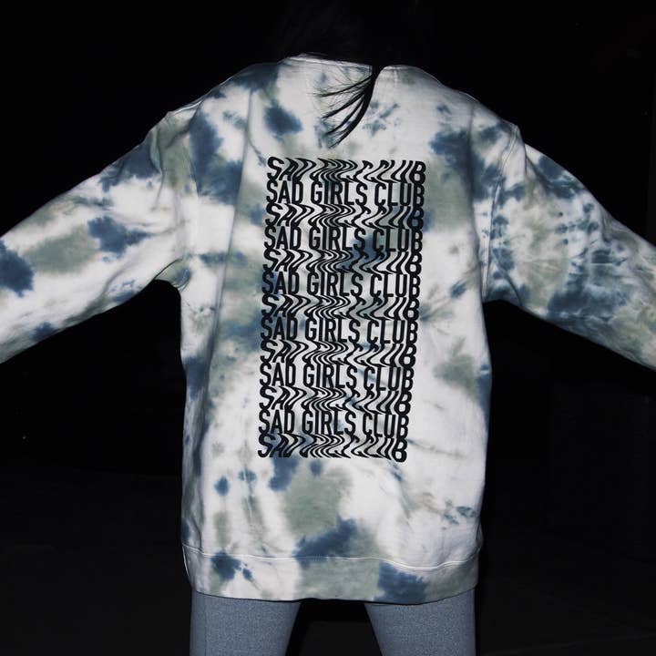 Sad Girls Sweatshirt | Sage Navy for wholesale by Sad Sad Club