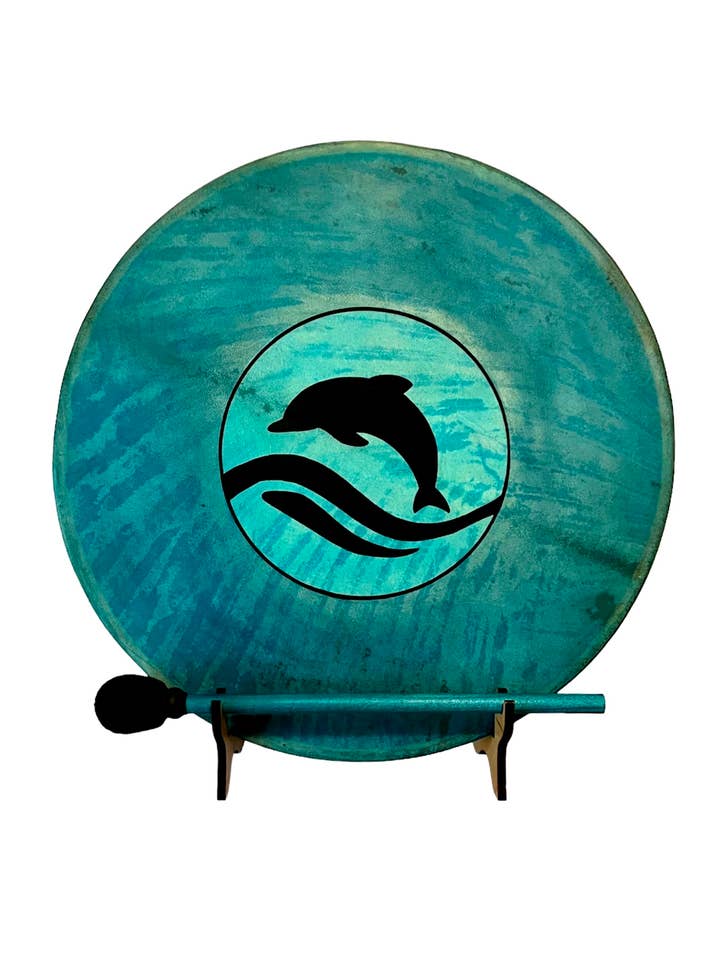 Dolfijn sjamanendrum met optionele displaystandaard en draagtas voor wholesale door inRhythm