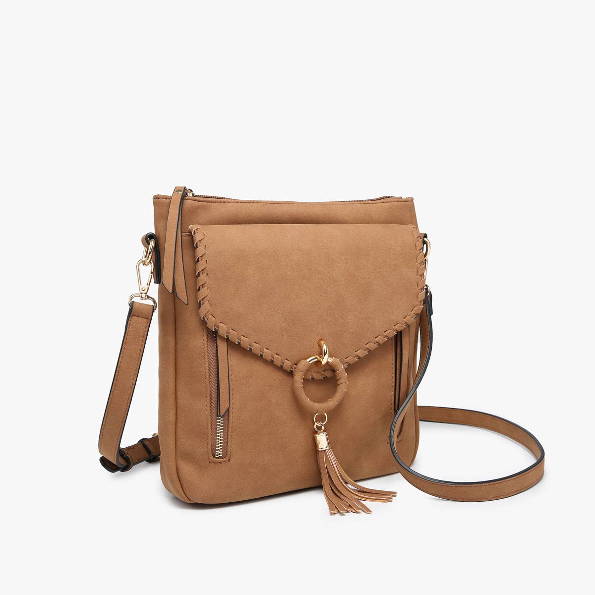 Jen & Co. - Wholesale Crossbody Bag - Women's - M2347 Layla Faux Suede Whipstitch Crossbody w/ Tassel7