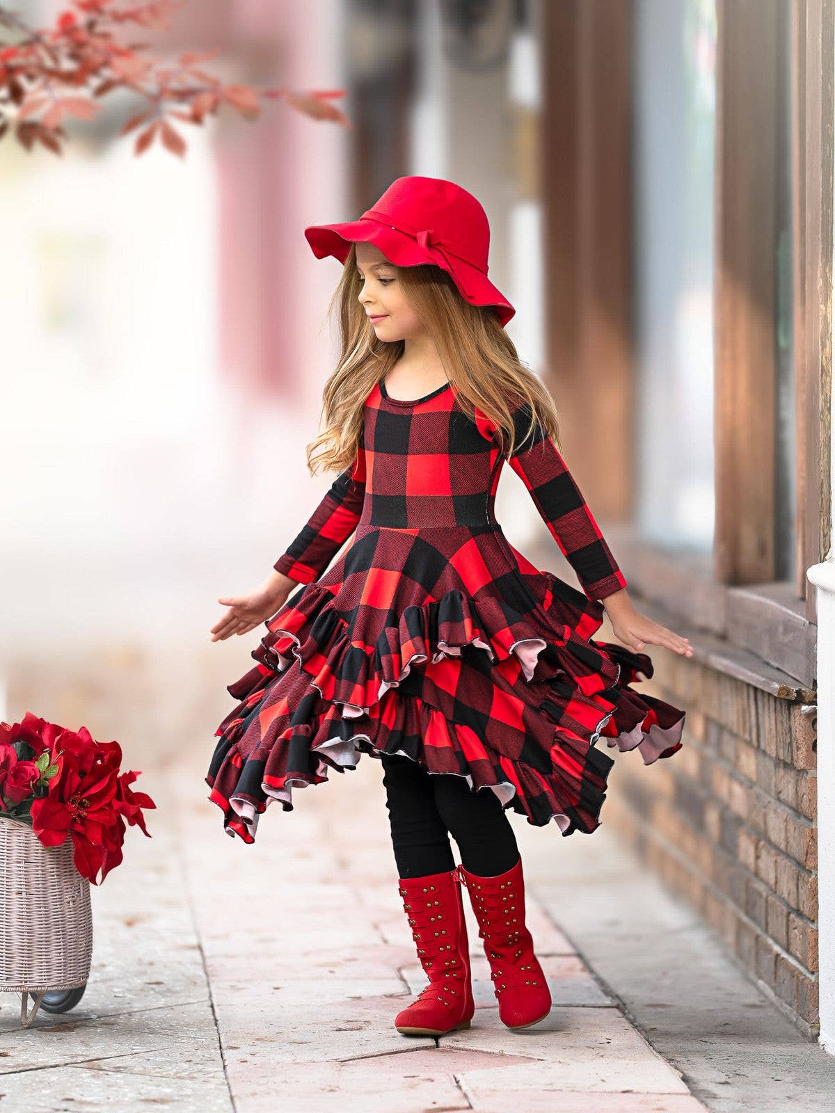 Red Style Queen Buffalo Plaid Tunic for wholesale on Faire1