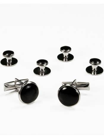 Target Onyx and Mother of Pearl Ring with Silver Octagon Edge Studs and Cufflinks Set Target Onyx and Mother of Pearl Ring with Silver Octagon Edge Studs and Cufflinks Set