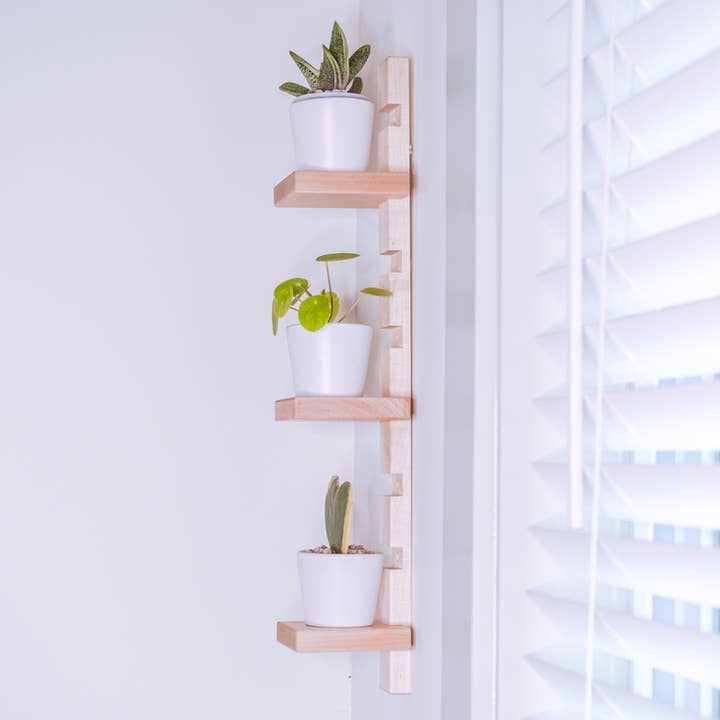 Plant Perch Handcrafted Maple Wall Mounted Shelf for wholesale by Hold on to Your Plants