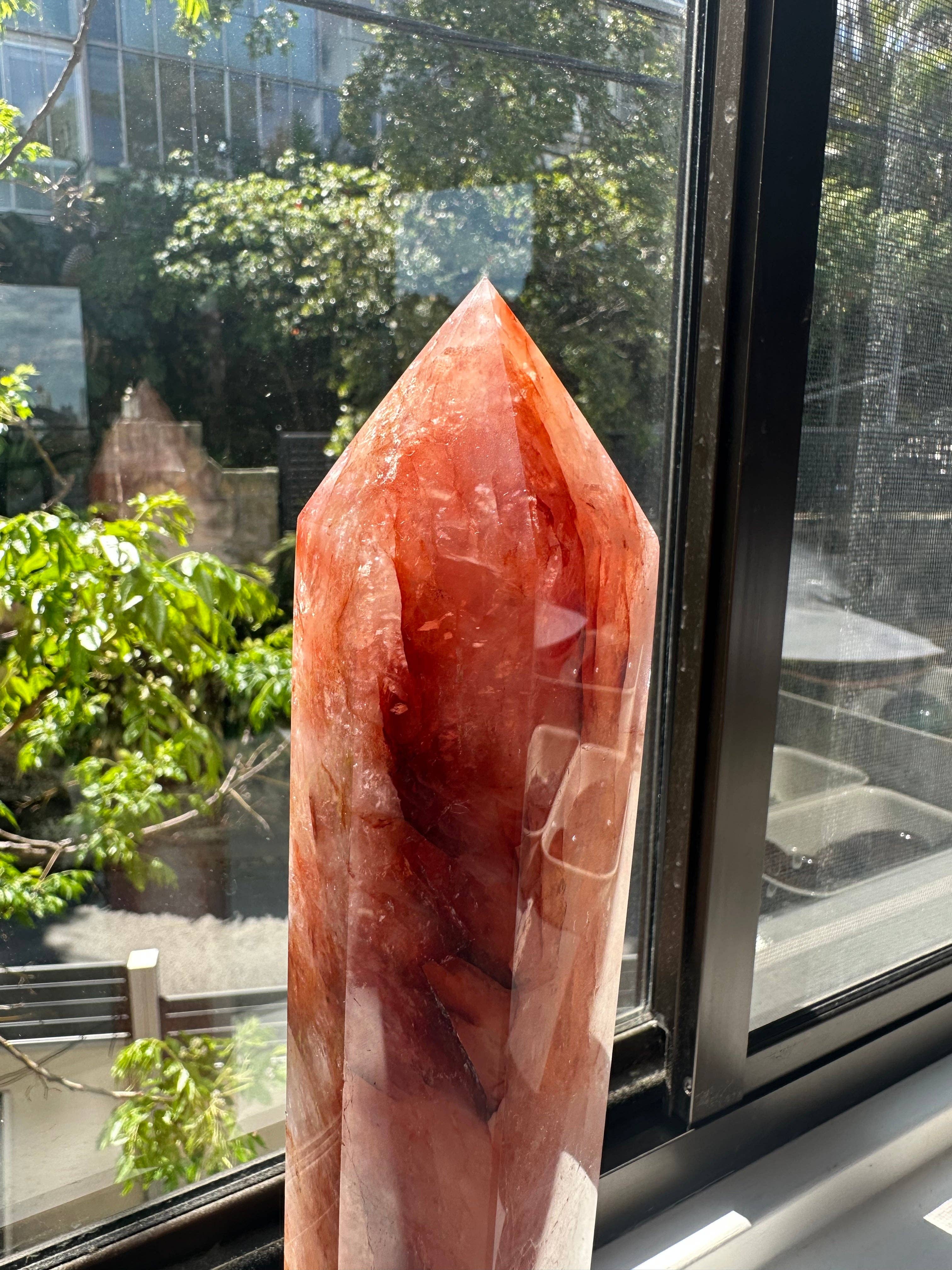 Moon Rituals - Wholesale Spiritual Stone/Crystal - Extra Large Fire Quartz Tower (Hematoid Quartz) | Powerful Grounding Crystal for Root Chakra Healing & Passion, christmas crystal gift #32