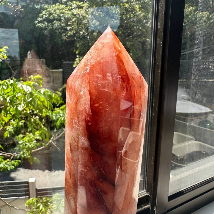 Moon Rituals - Wholesale Spiritual stone/crystal - Extra Large Fire Quartz Tower - Grounding & Passion, Root Chakra Healing, Feng Shui Vitality Crystal, christmas crystal gift #32