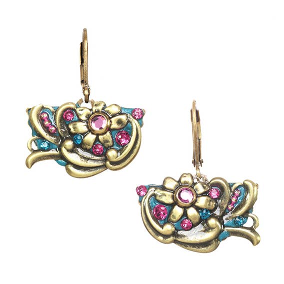 Blaugrüne Halbmond-Ohrringe für den Großhandel von Michal Golan Jewelry