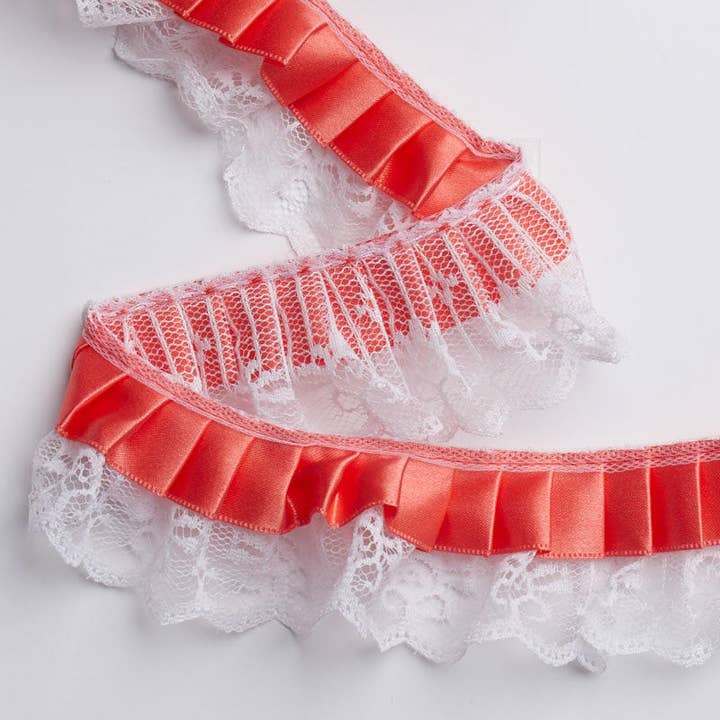 Factory Direct Craft - Wholesale Ribbon - Gift Wrapping - Ruffled Ribbon & Lace Trim (6 @25yds) - Select Color