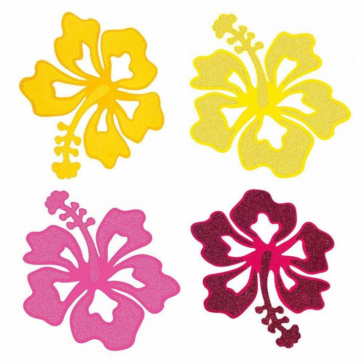 Party Expo, LLC - Wholesale Artificial Flowers - Luau - Felt Flower Decorations- Pink/Yellow