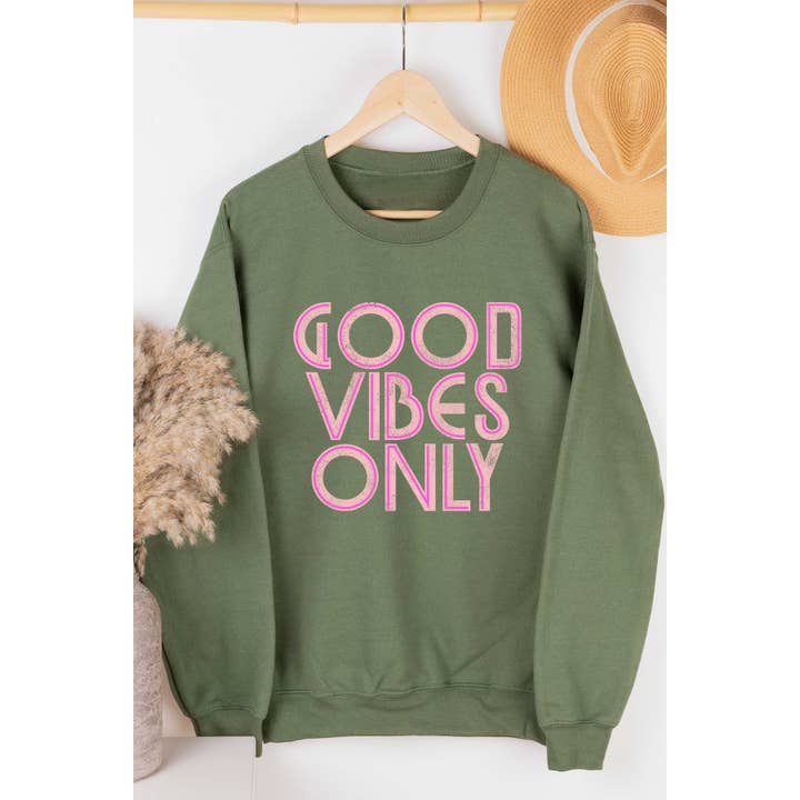 BLUME & CO. - Wholesale Graphic Sweatshirt - Women's - GOOD VIBES ONLY Graphic Sweatshirt7