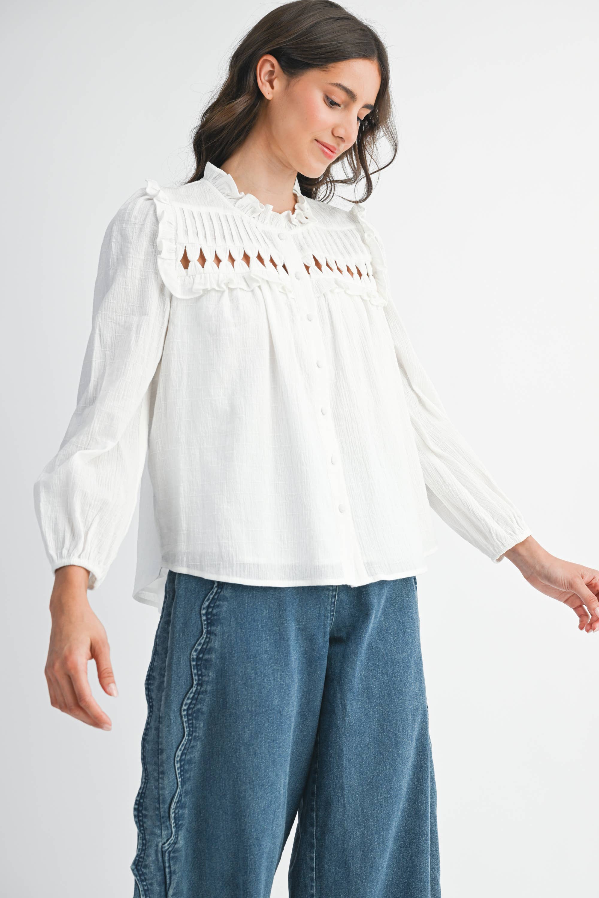 Camellia - Vente Chemisier – femme - BLOUSE AVEC DÉTAILS VOLANTÉS10