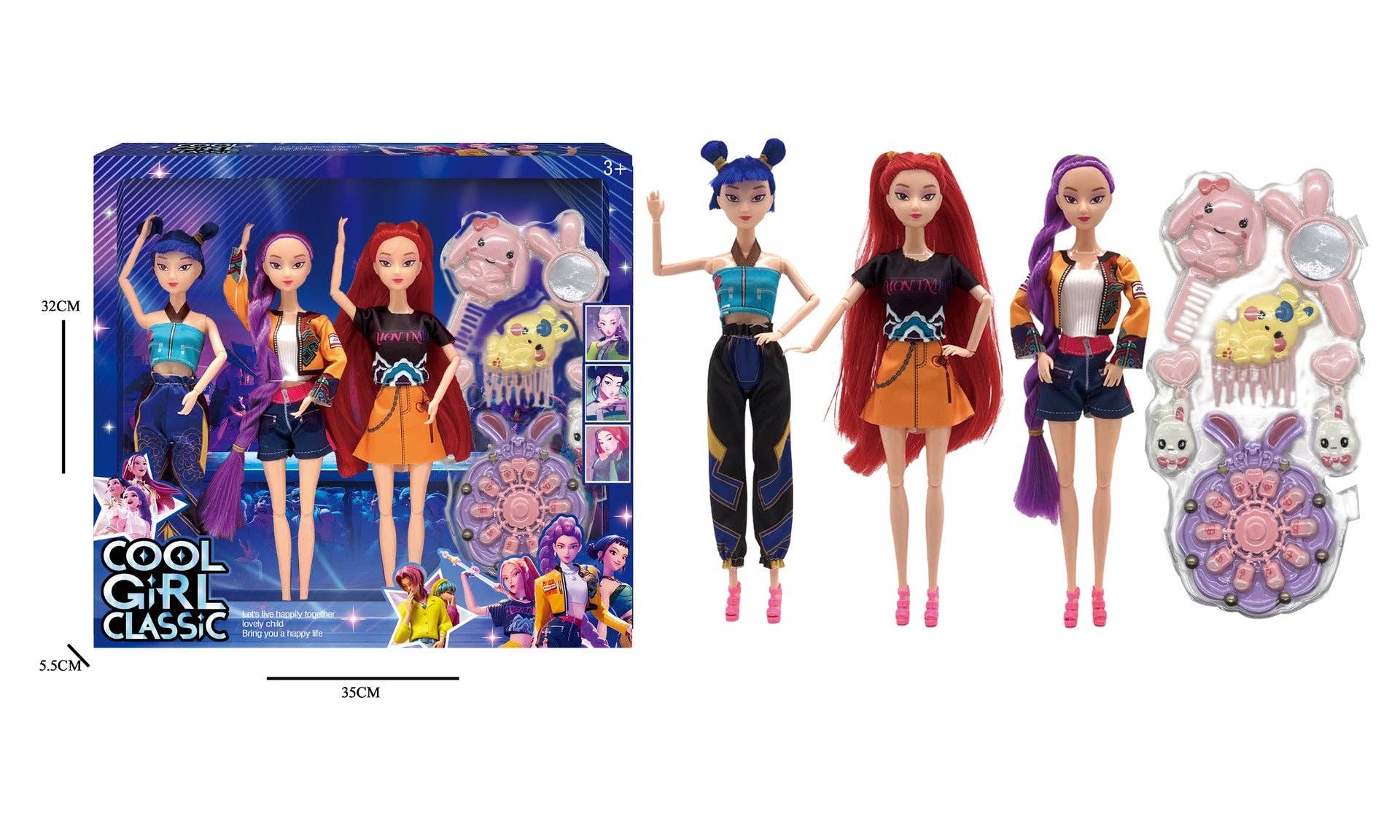 Auraquise - Vente Poupée – enfant - Ensemble de poupées Kpop Demon Hunters Rumi Mira & Zoey Figurines en vinyle Jouet de collection3