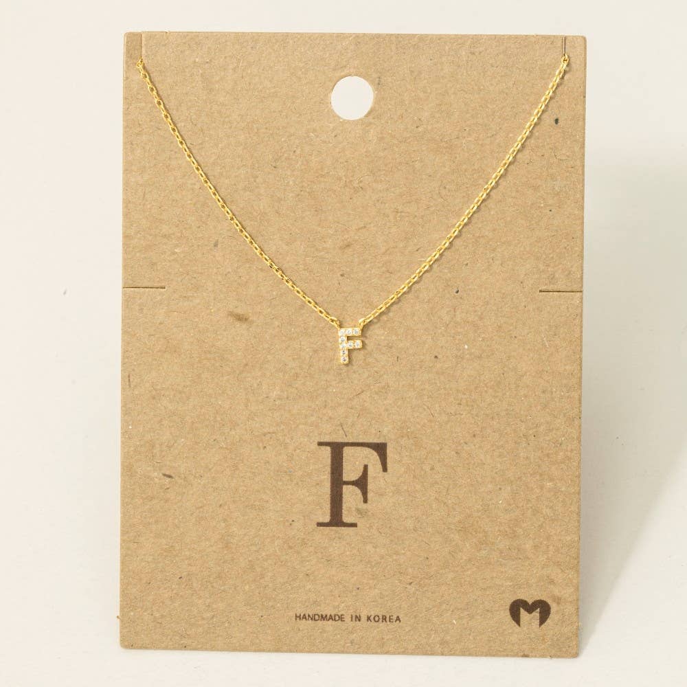 Fame Accessories - Vendita all'ingrosso Collana con ciondolo/pendaglio - Mini collana iniziale con strass13