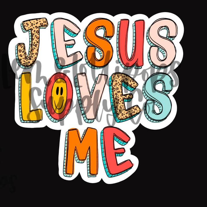 Jesus Loves Me Sticker for wholesale by Lem&Lollipops Supply Co. LLC