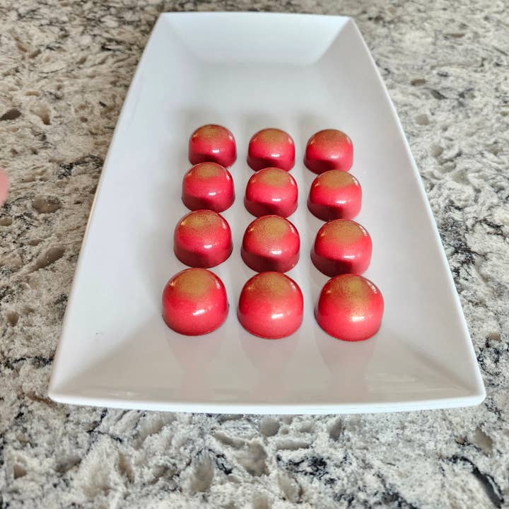 J. Patrice Chocolate Studio - Wholesale Chocolate - Liquid Gold Caramel - Bulk BonBons 12 piece Tray 1