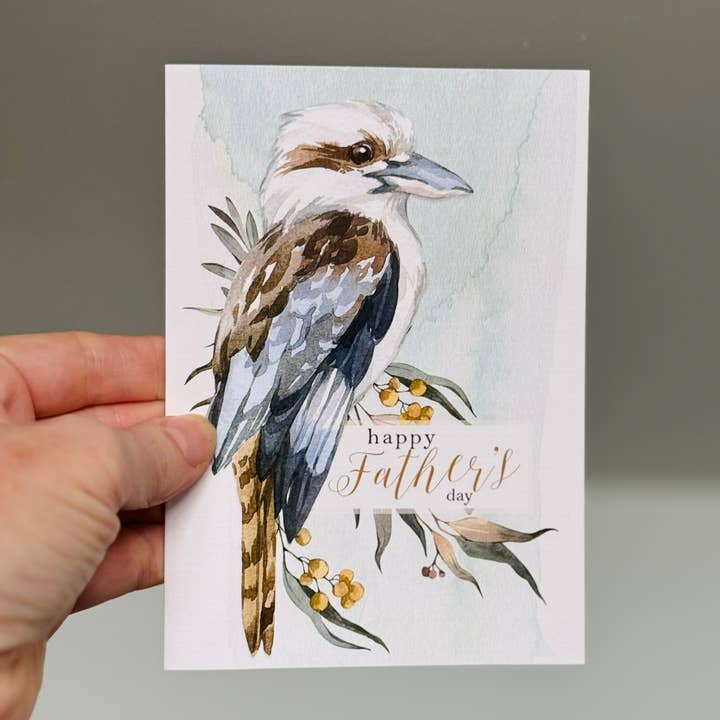 LAUGHING KOOKABURRA Fathers Day card for wholesale by Scattered Seed Co