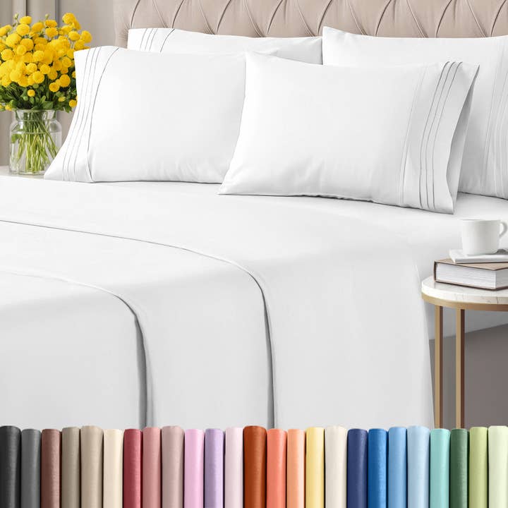 Ultra Soft Solid 6 Piece Sheet Set - Fits 8"-16" Mattresses for wholesale by CGK Unlimited
