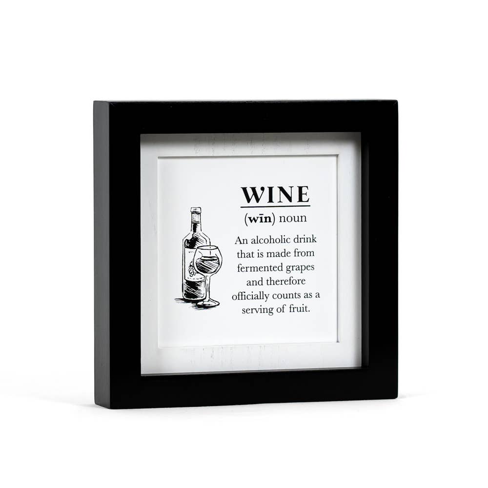 Devanie At Home (Formerly Adams & Co.) - Wholesale Sign - 11842 - 7x7 rvs wd frmd sn (FRUIT/ANSWR)   WINE CLEARANCE2