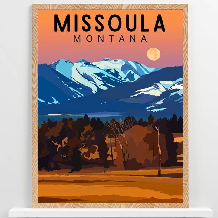 Missoula, Montana Plakat Kunsttryk for engroshandel hos Wild Life Design Co.