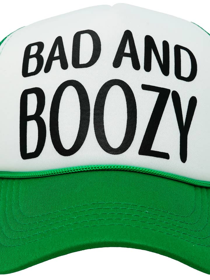 Chapeau de fête Foam Trucker - Bad and Boozy - Kelly vert/blanc pour la vente par Funky Junque