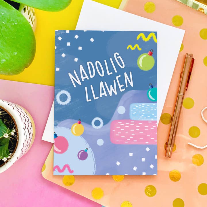 CoconuTacha - Wholesale Christmas card - Nadolig Llawen Welsh Christmas Card