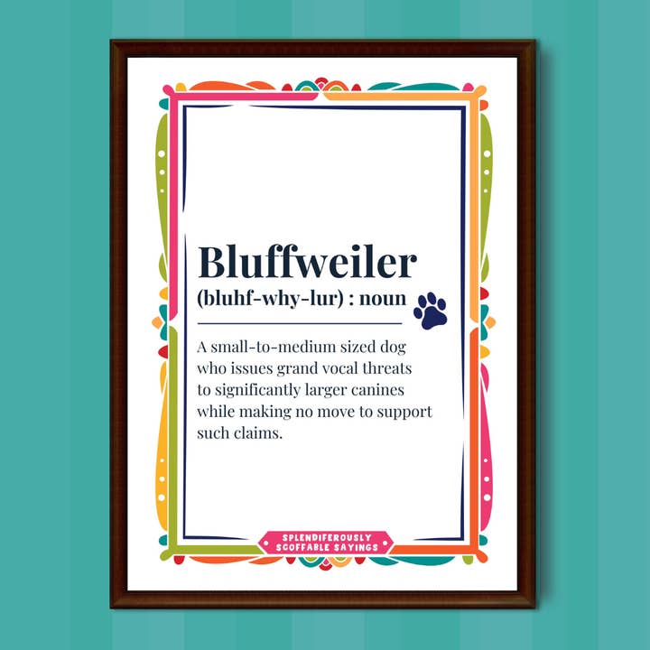 Bluffweiler Hund Wandkunst A4 Druck für den Großhandel von Scoff Paper