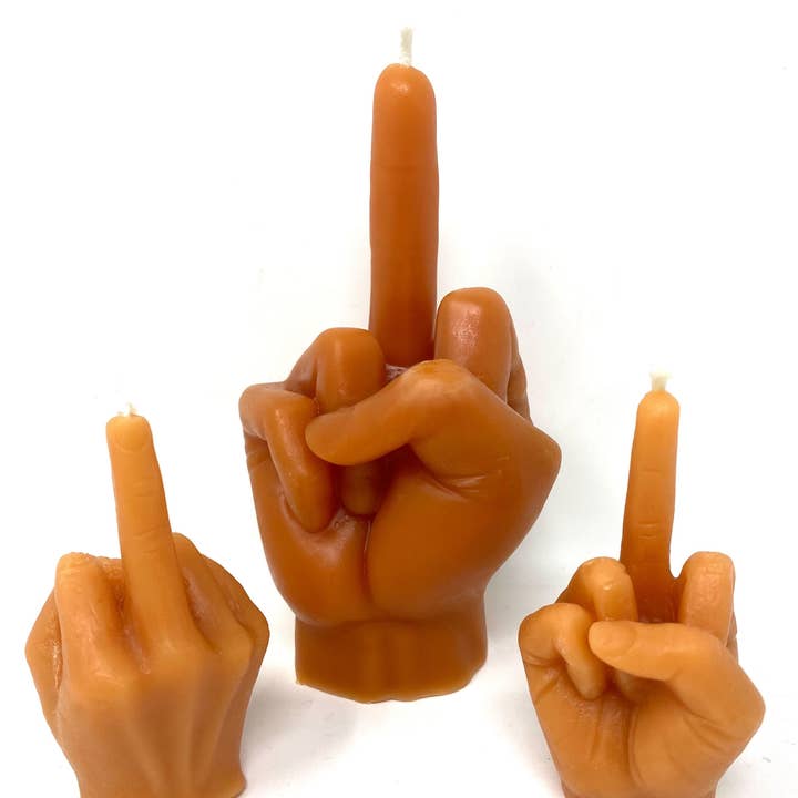 Radiant Angel Candle Co - Wholesale Novelty Candle - Middle Finger Beeswax Candle- F Off, F*ck You Candle