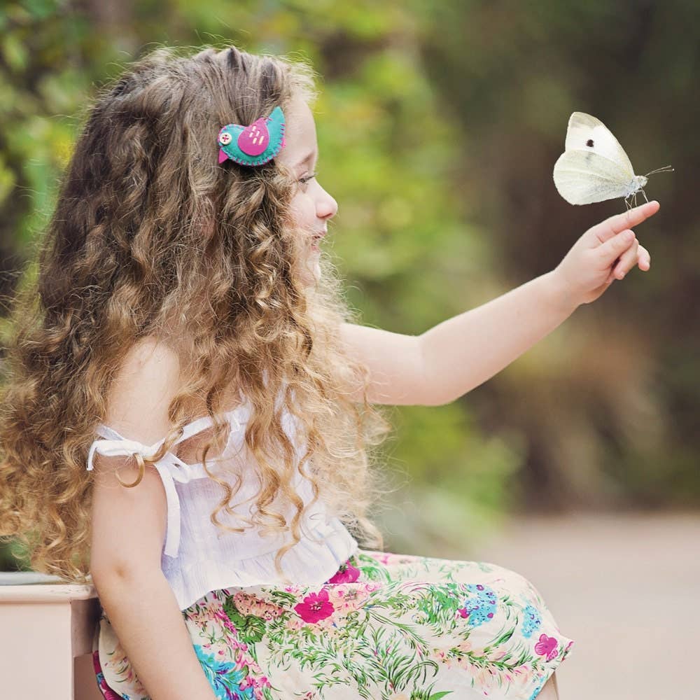 Peppercorn Kids - Wholesale Hair Clip - Kids - Little Girls Patchwork Bird Hair Clip Set of 23