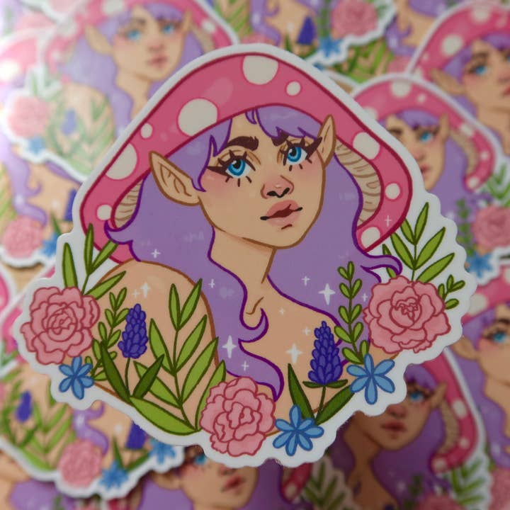 Garden Mush Elf Vinyl Sticker for wholesale by Pocalyptic