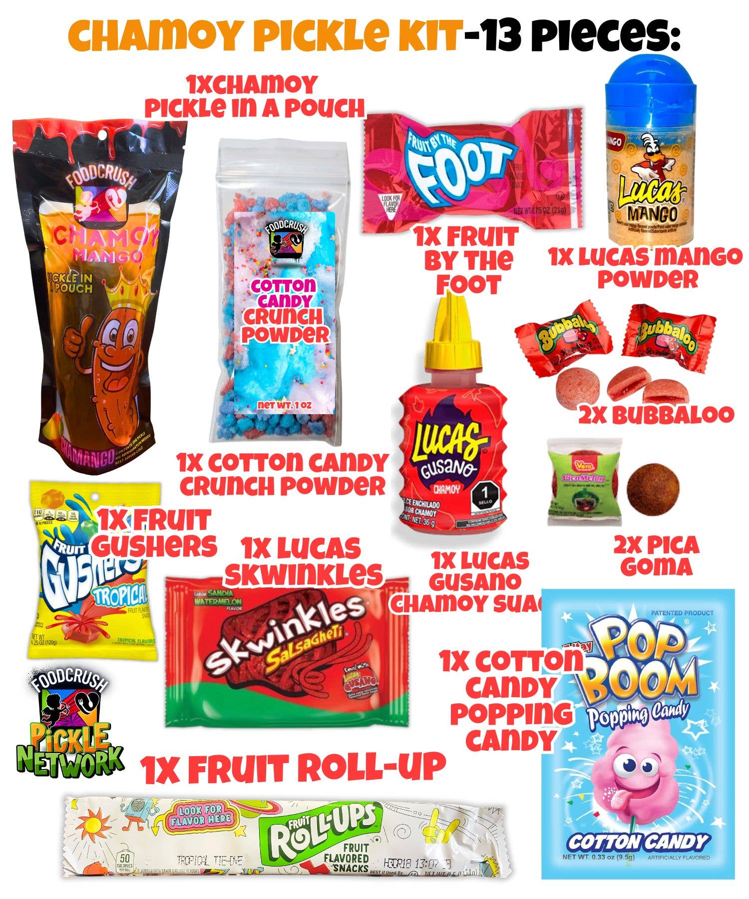 Food Crush Corp - Venta al por mayor Verduras encurtidas - Kit de 30 Paquetes de Pepinillos con Chamoy de Tiktok por Food Crush1