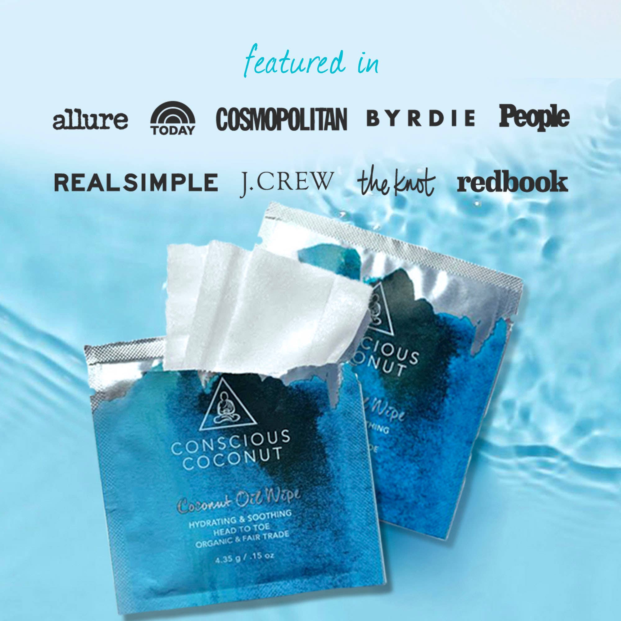 Conscious Coconut - Wholesale Face & Body Wipes - Coconut Oil Wipes for Rashes, Sunburns & Hydration (5 Wipes)7