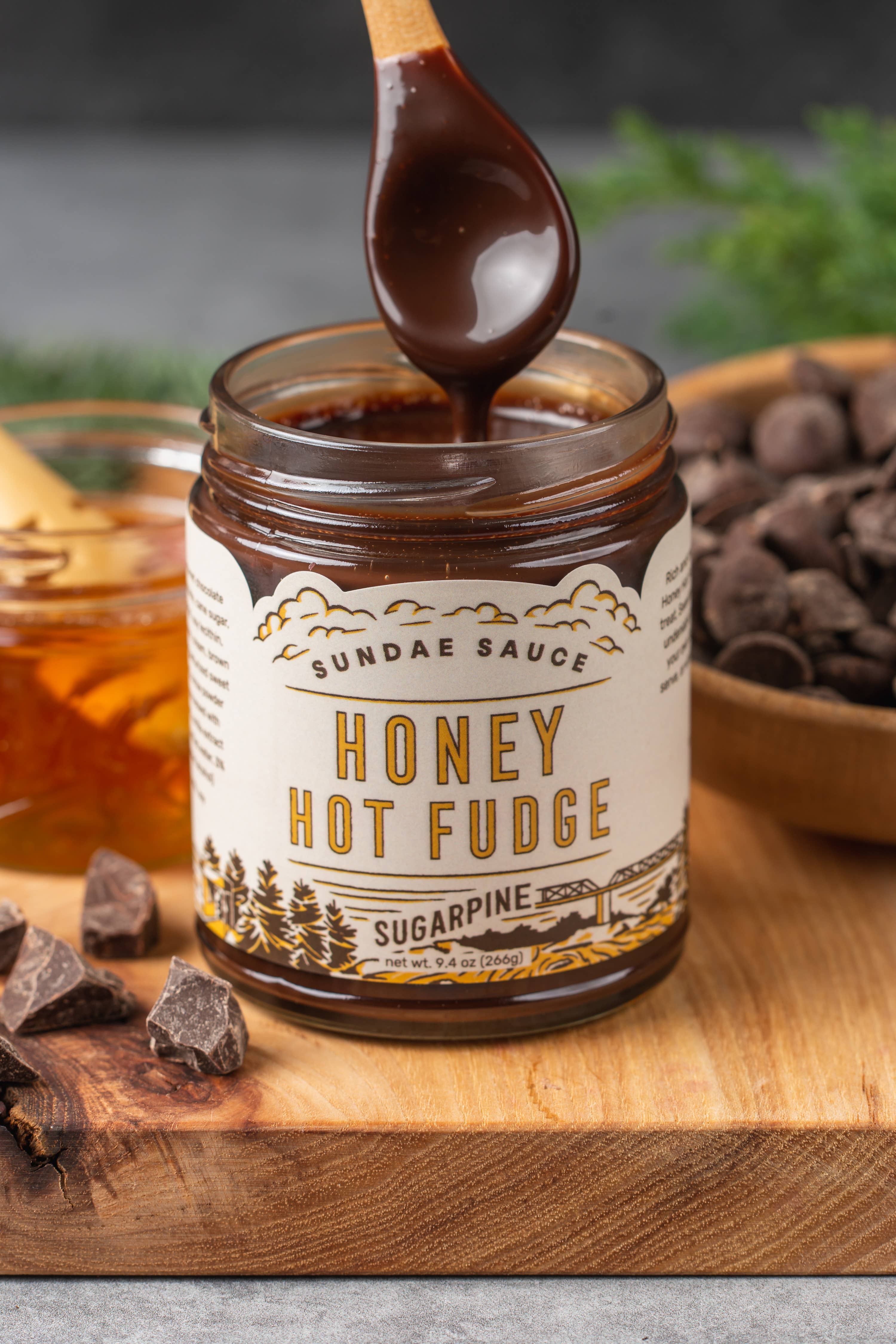 Sugarpine Drive-In - Wholesale Hot Fudge/Chocolate Spread - Honey Hot Fudge Sundae Sauce1