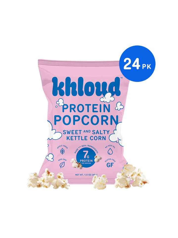 24-Pack | Sweet & Salty Kettle Corn Protein Popcorn (Snack Size) for wholesale by Khloud Foods