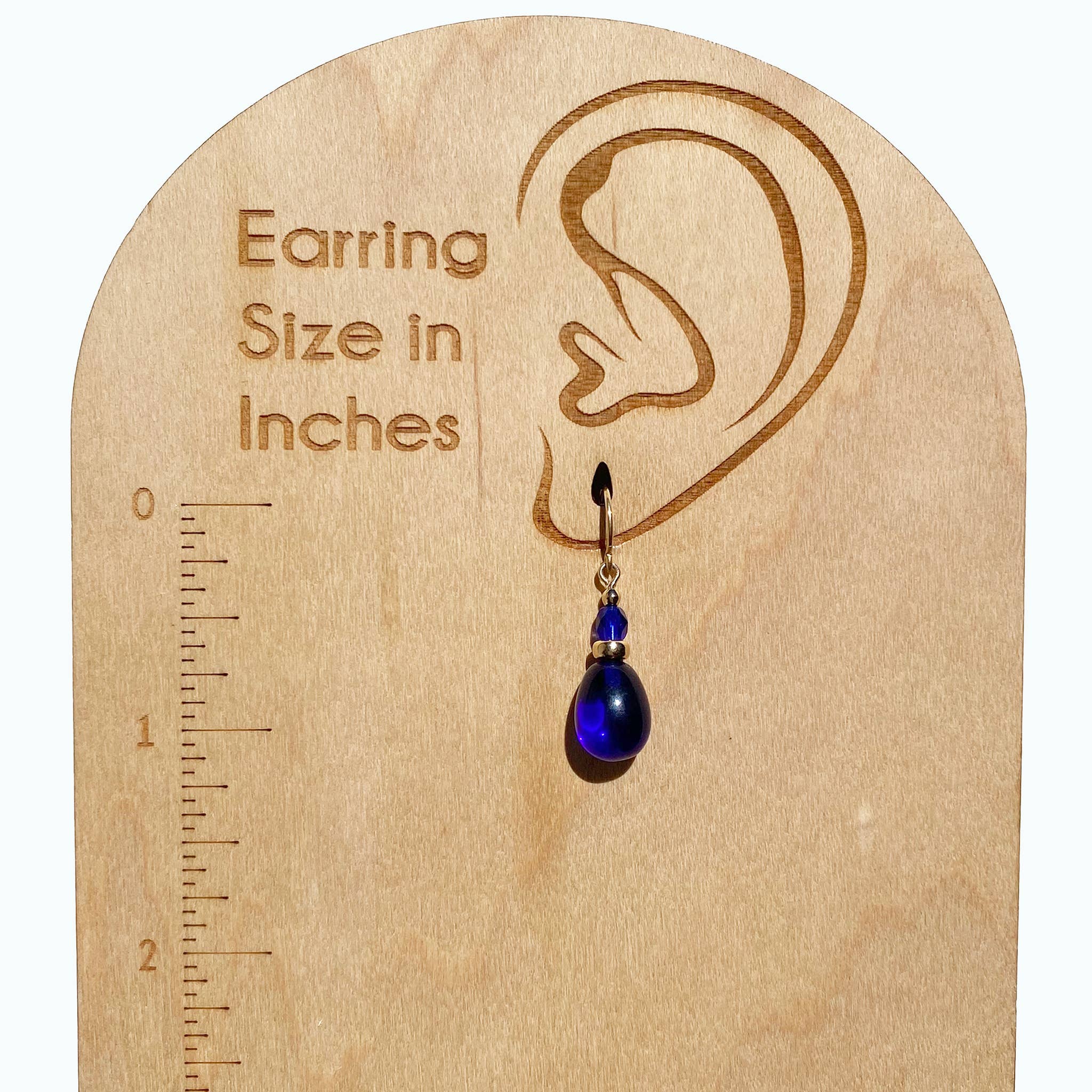 Owen Glass Collection - Wholesale Dangle Earrings - BANNERS 24 - COBALT GLASS EARRINGS, CZECH GLASS, GOLD2