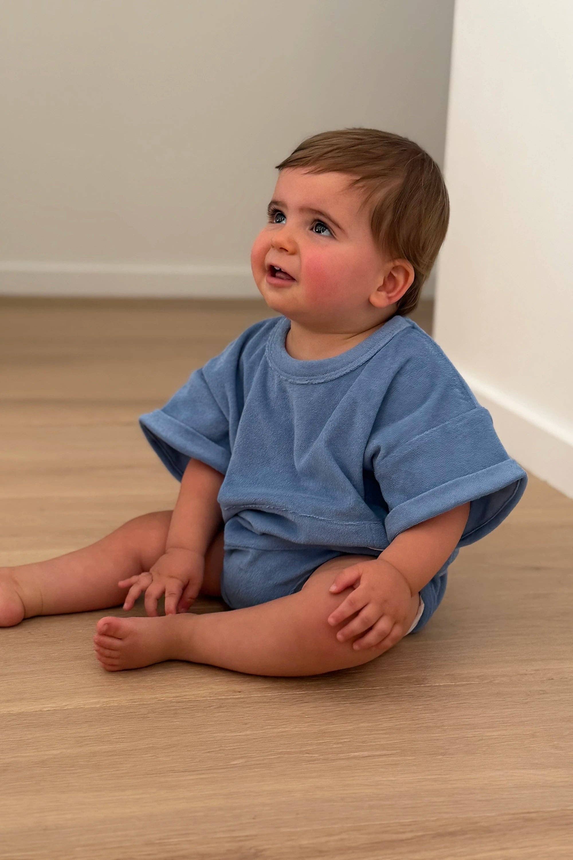 Blueberry Mini Terry Romper for wholesale on Faire7