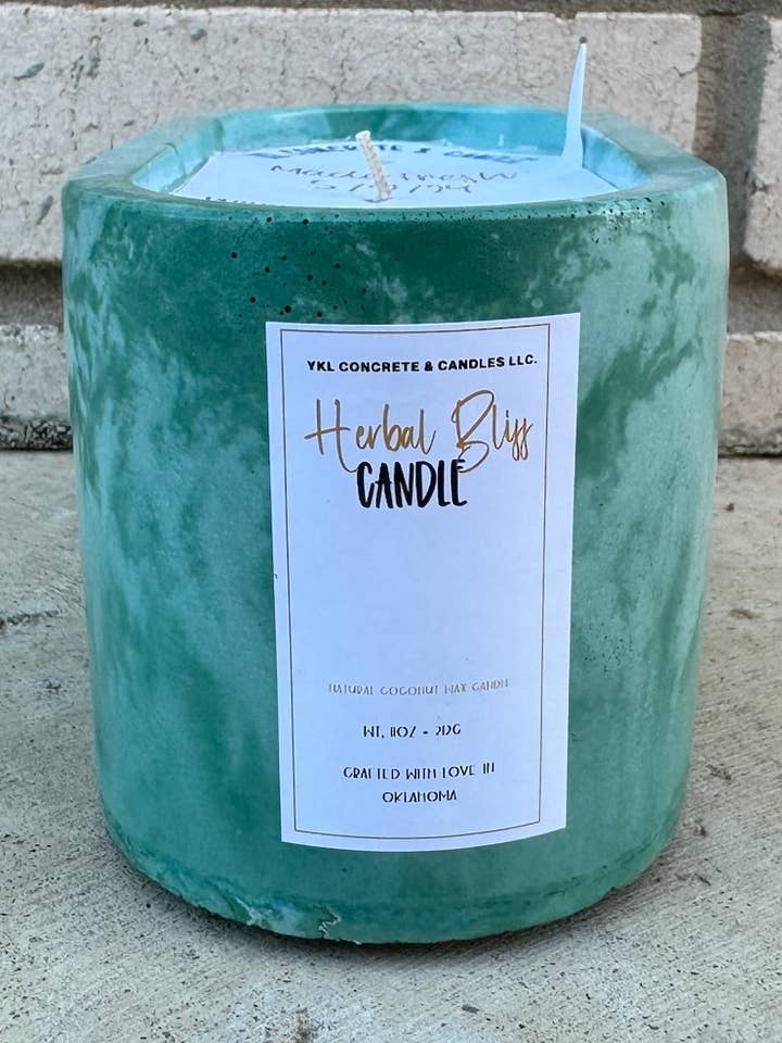 Herbal Bliss (11 oz) for wholesale by YKL Concrete & Candles