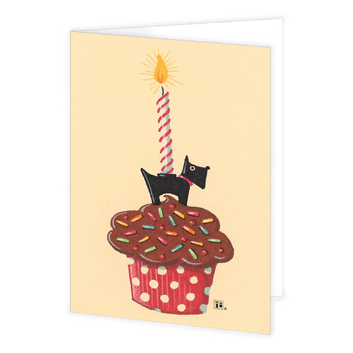Mary Engelbreit Studios - Wholesale Birthday Card - Cupcake Scottie Greeting Card