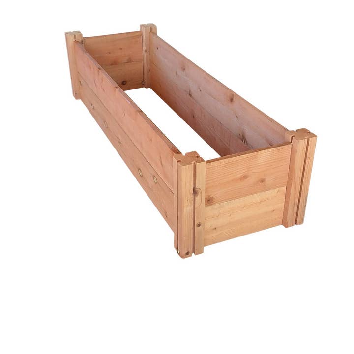 GrowGardens 1' x 4' Redwood Raised Garden Bed for wholesale by GrowGardens