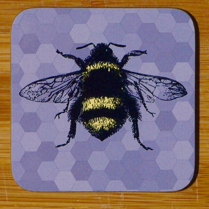 Grey Bee Coaster for wholesale by Kitsch Republic