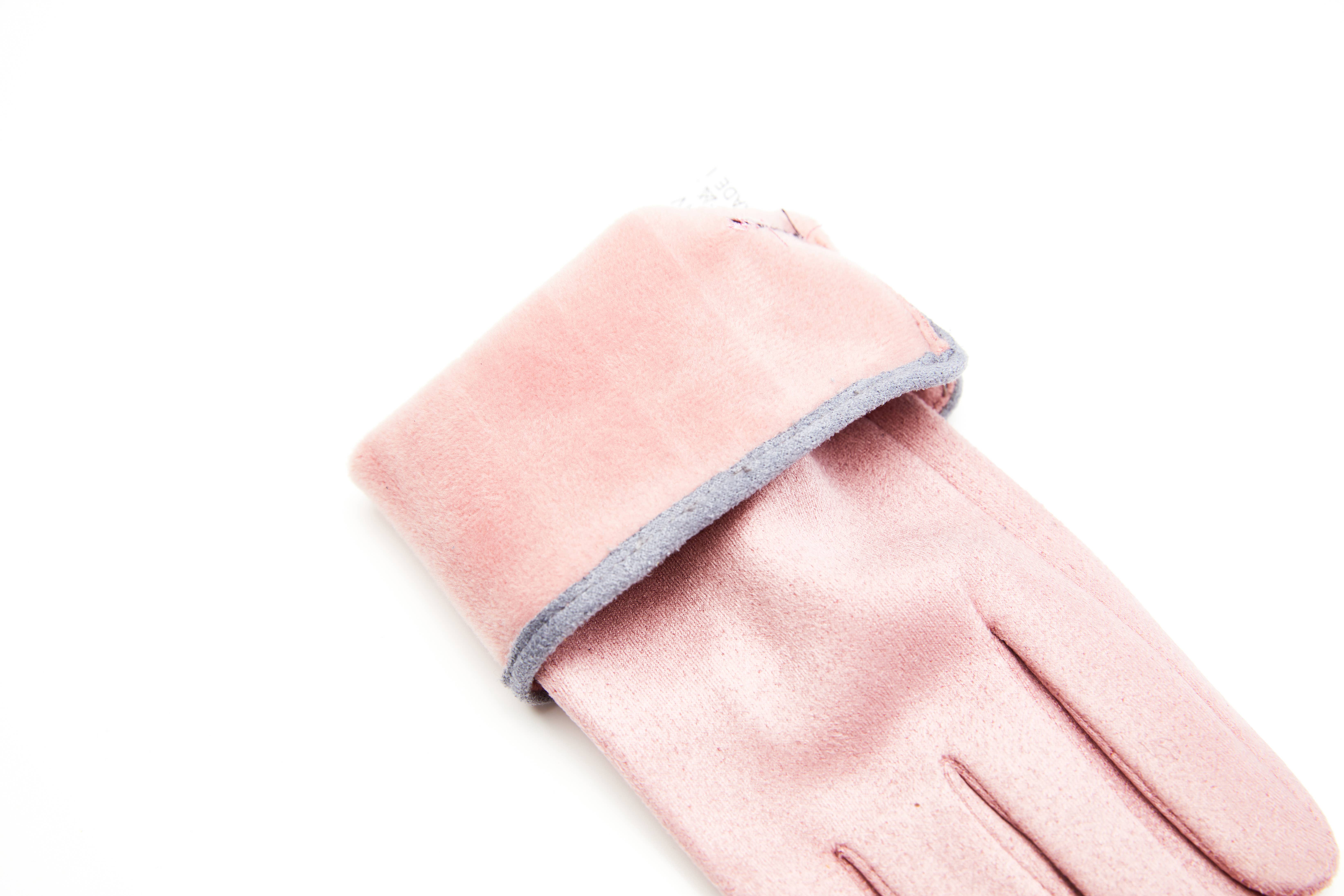 Aavion – wholesale Gloves – Women's – Women's Faux Suede Touchscreen Gloves – Trim & Buttons3