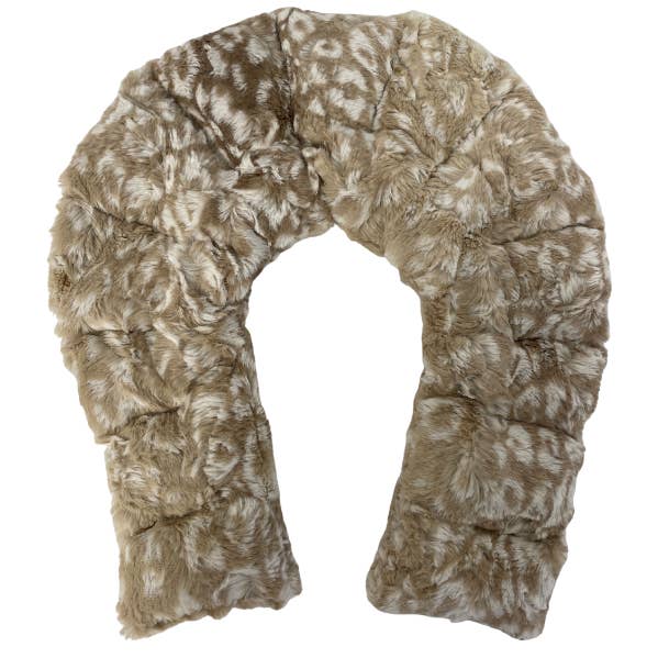 Écharpe chauffante de luxe pour les épaules - Fourrure Lux Ocelot Biscotti pour la vente par Luxury Therapeutics