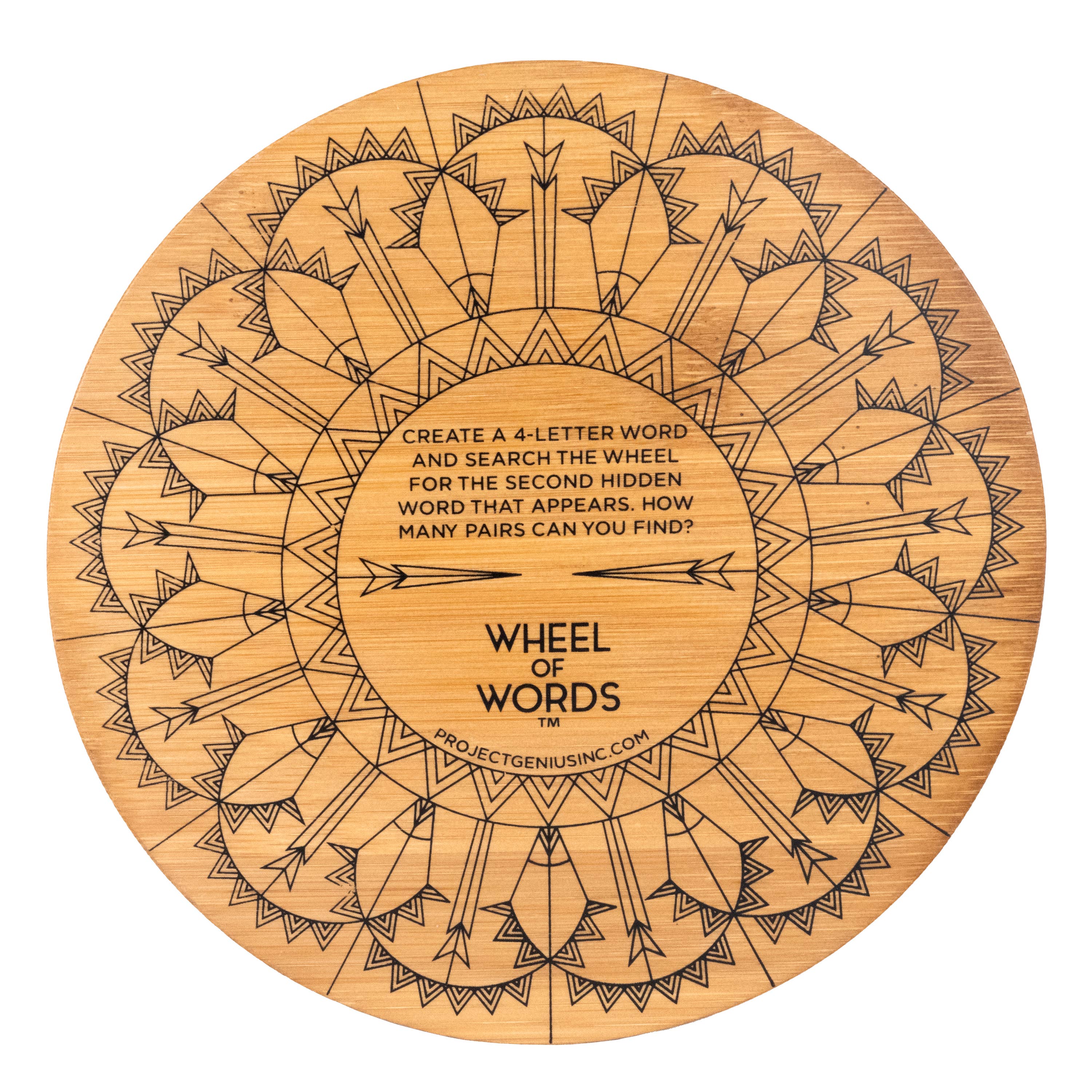 Project Genius – Brain Game - Crianças por atacado – Roda das Palavras - Jogo de Soletração de Bambu3