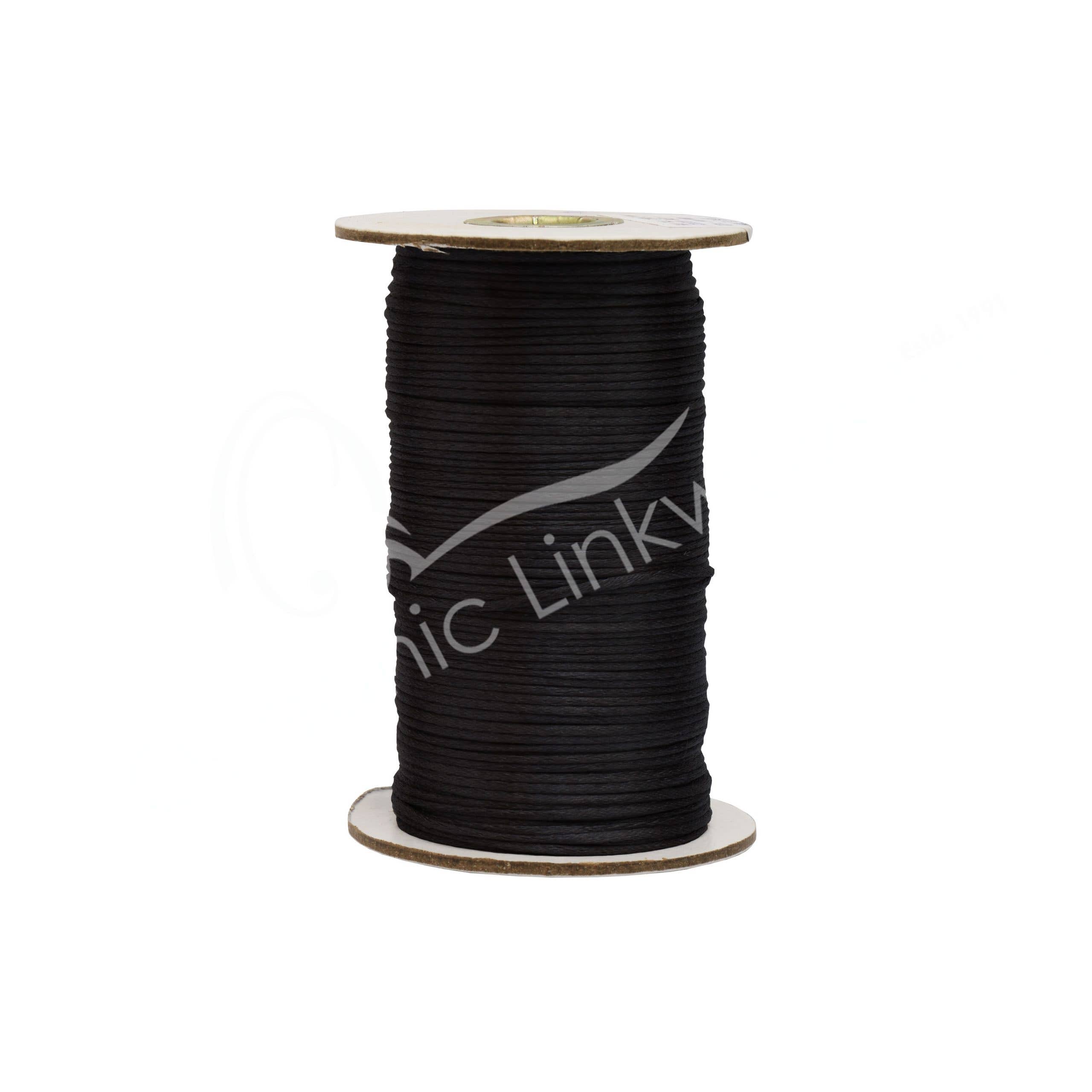 Oceanic Linkways Inc – wholesale Craft supplies – CORD - RAT TAIL BLACK (2 MM) 144 YARDS (ROLL)0