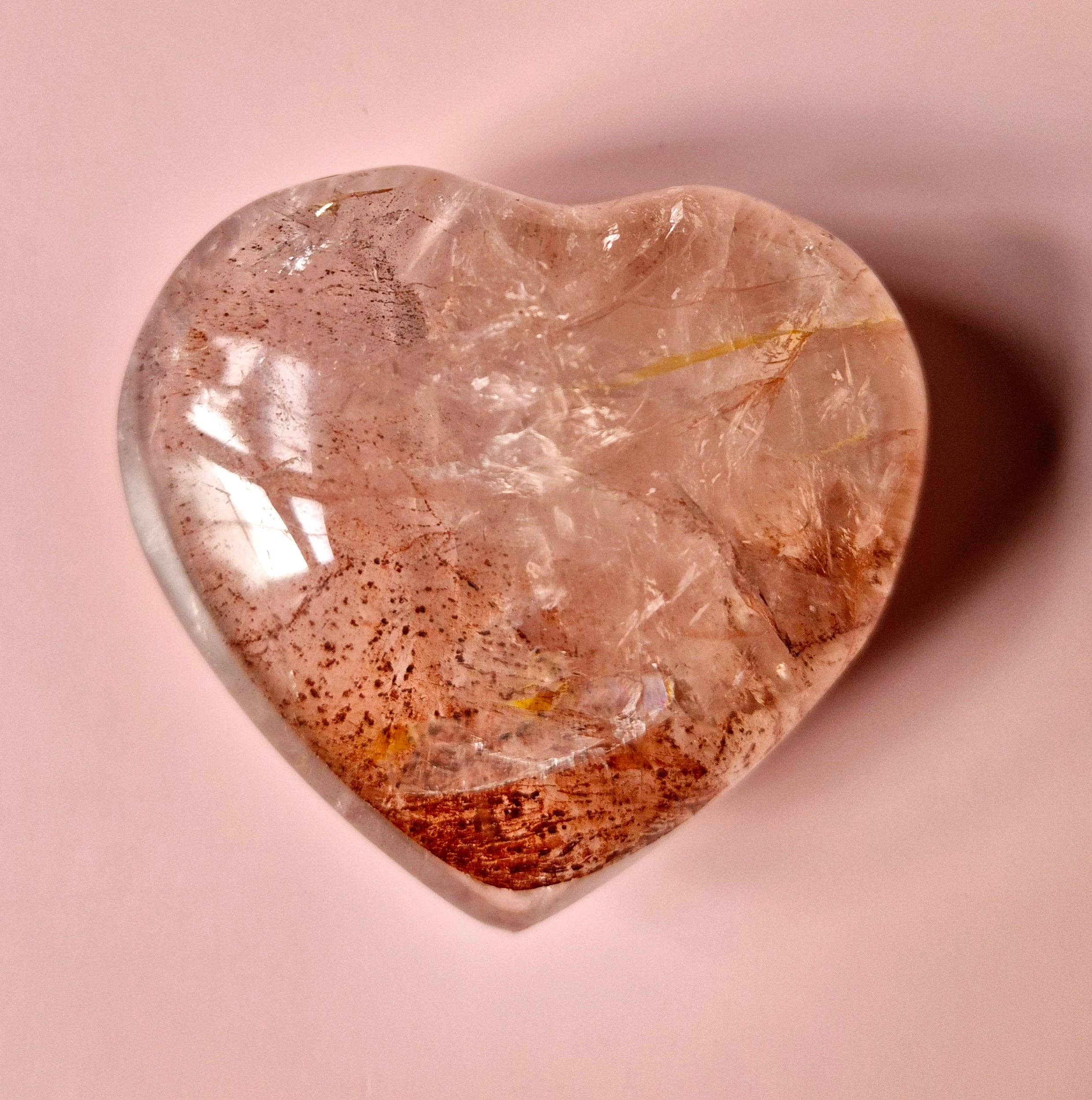 Moonlight Gemstones - Venta al por mayor Piedras/cristales espirituales - Corazones grandes de cuarzo fuego con piedra preciosa (El regalo perfecto para San Valentín) Cuarzo hematóide16