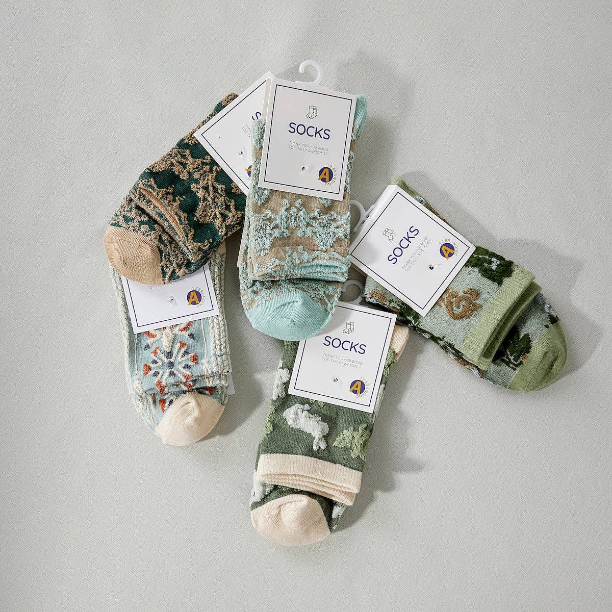 Funkyrel® Atzbranding Limited – wholesale Socks – Women's – Rufia - Retro Embossed Women's Socks2