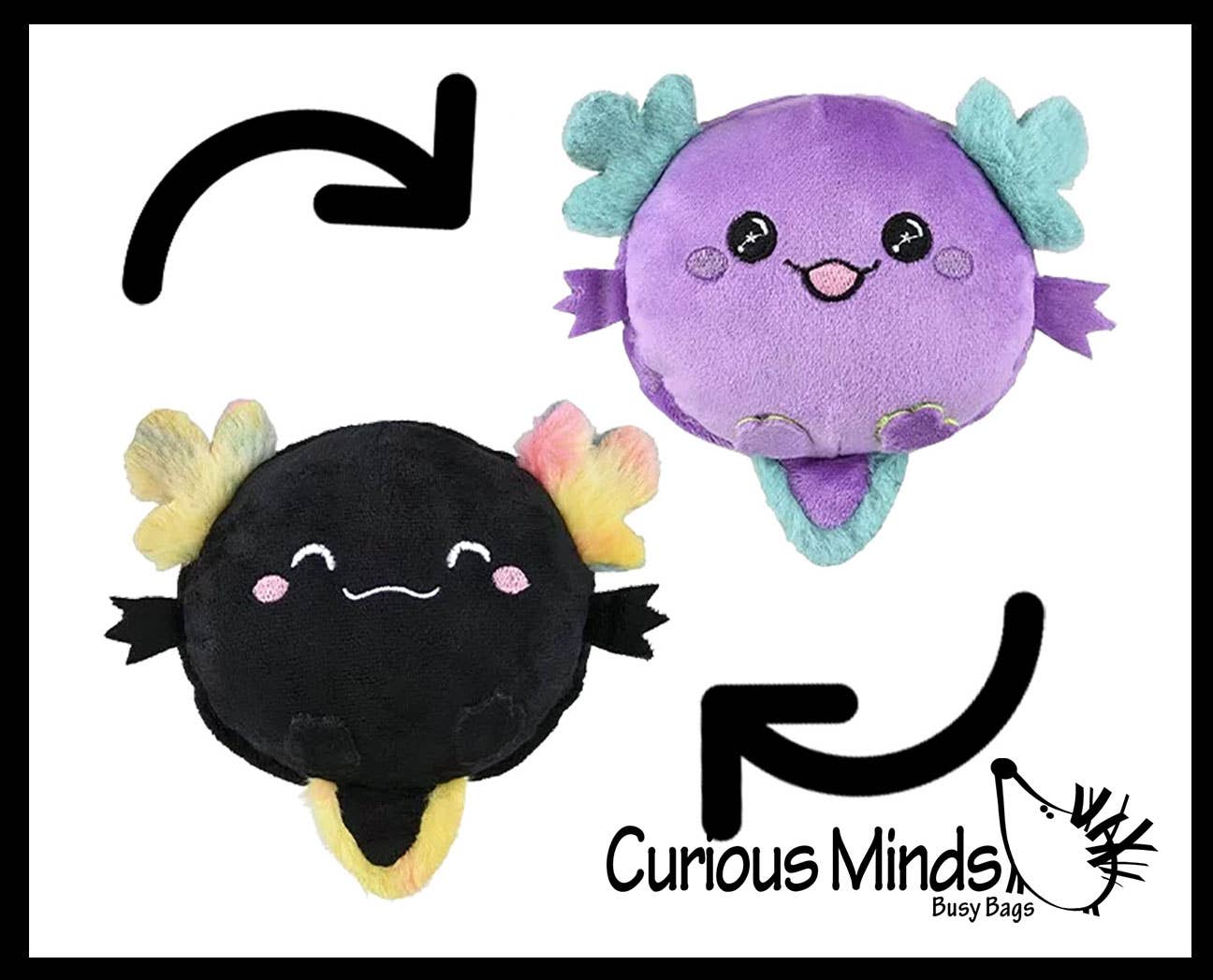 Curious Minds Toys - Wholesale Stuffed/Plush Toy - Kids & Baby - 1 Reversible Axolotl Animal Plush Flip Inside Out Animals - 10