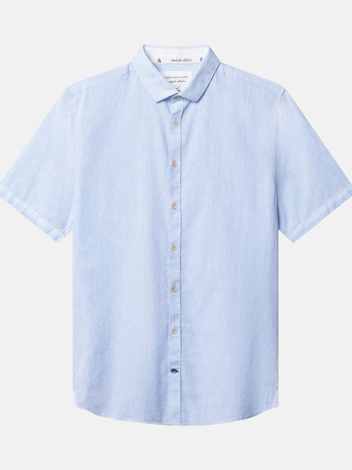 Kortärmad skjorta i linblandning för wholesale av COLOURS & SONS