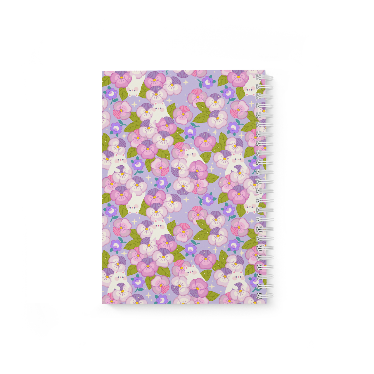 Meowashi Studio - Wholesale Notebook - White Cat and Pansy Reusable Sticker Collection Book2