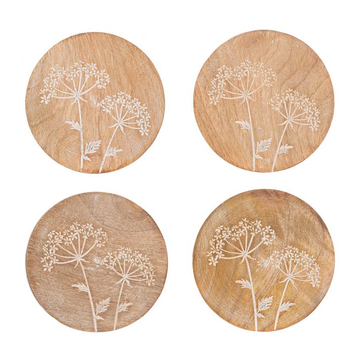 Cow Parsley Coasters - Set of 4 for wholesale by Sass and Belle