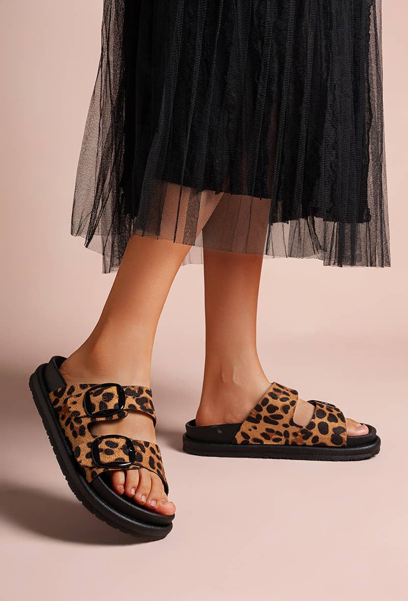 LADY GLORY - Wholesale Sandals - Women's - Flat mules with double buckles – Comfort and casual style14